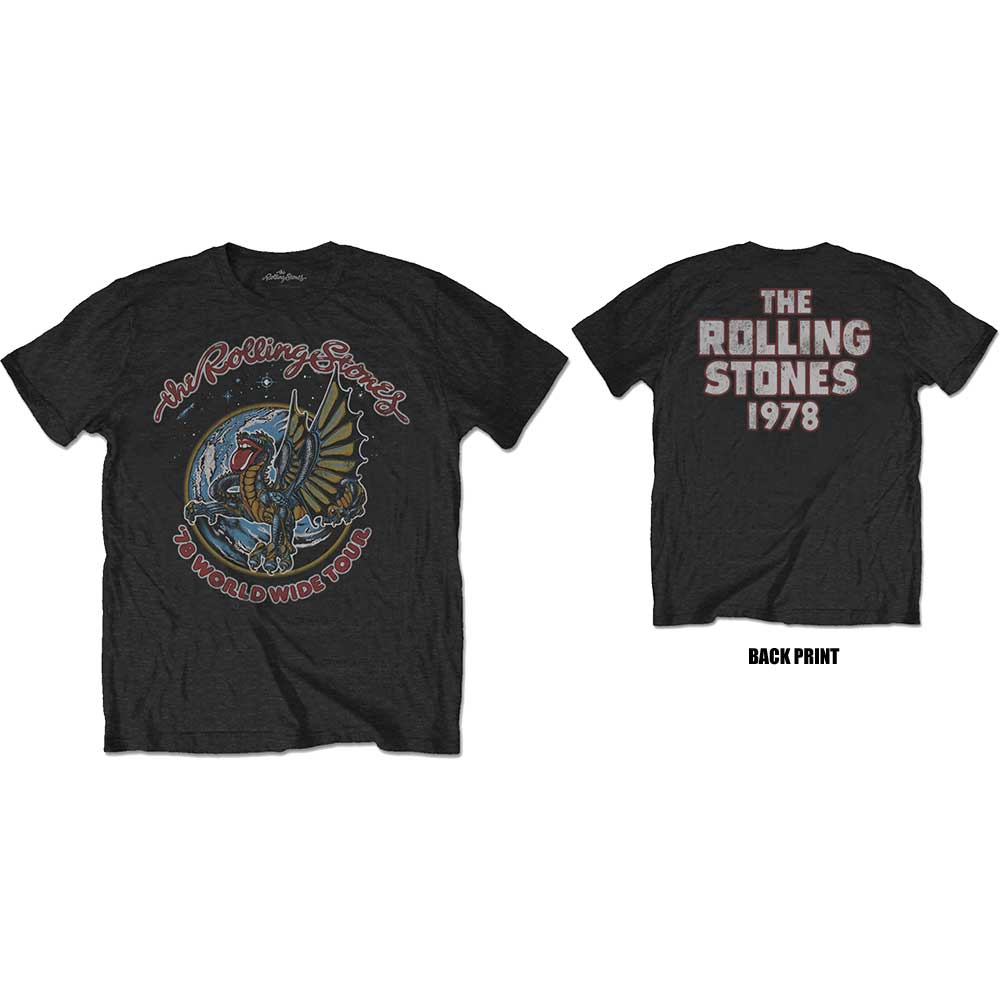 Tričko The Rolling Stones - Dragon '78, Unisex,Čierna,M