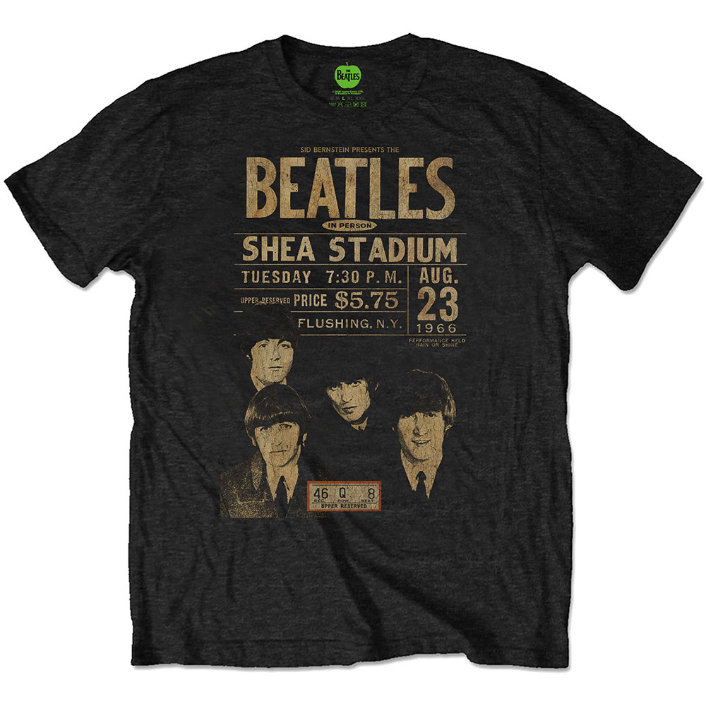 Tričko The Beatles - Shea '66, Unisex,Čierna,L