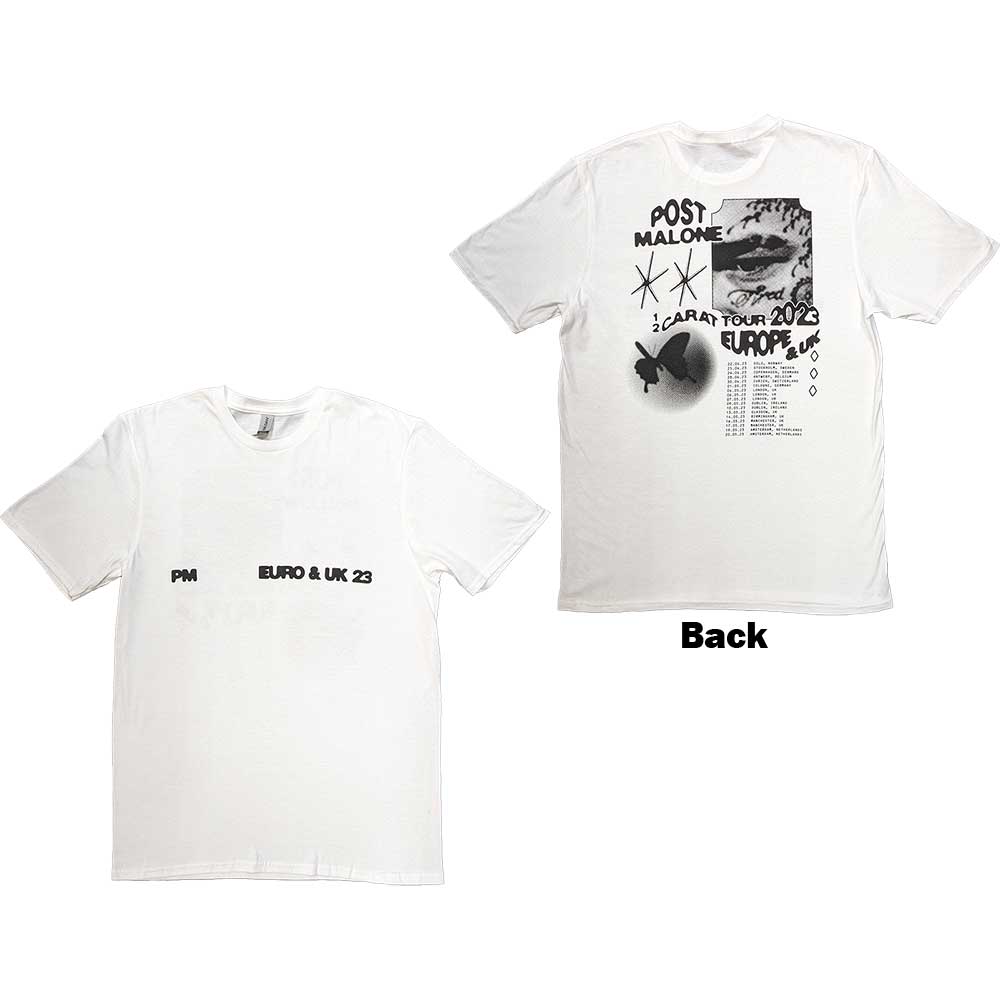 Tričko Post Malone - Collage, Unisex,Biela,L