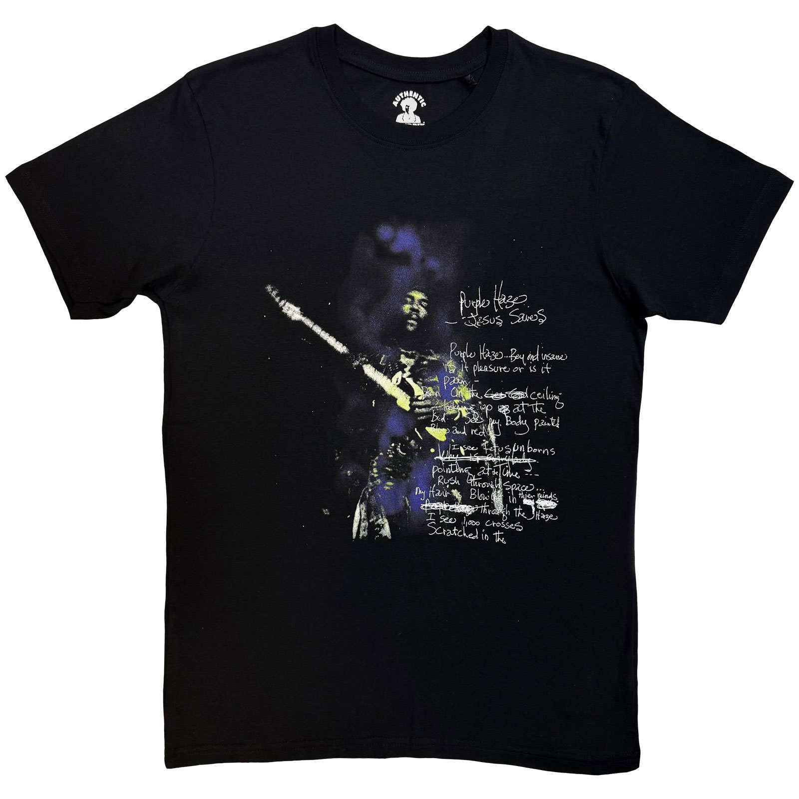 Tričko Jimi Hendrix - Purple Haze Lyrics, Unisex,Čierna,XXL