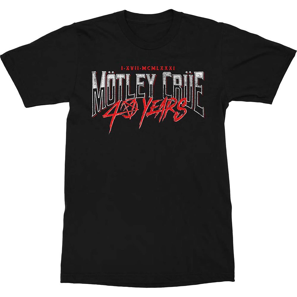 Tričko Motley Crue - 40 Years, Unisex,Čierna,S