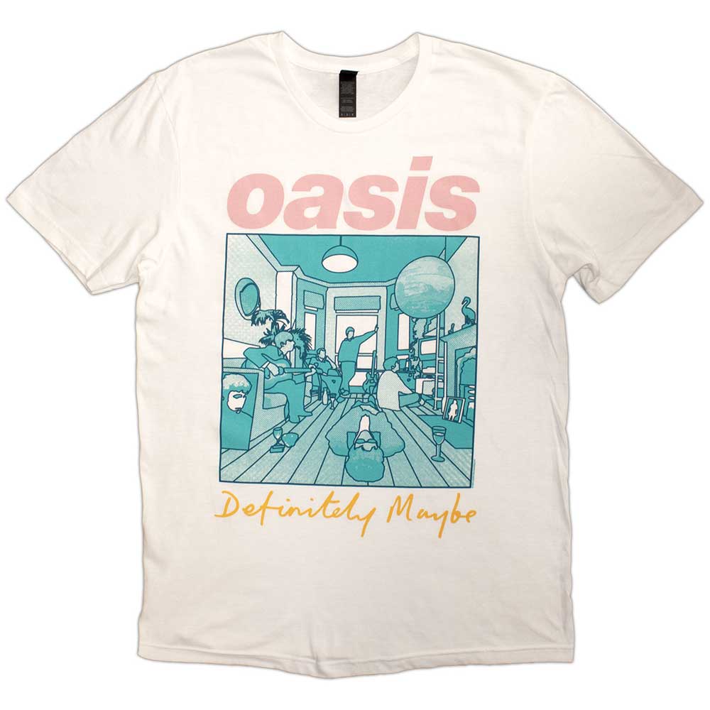 Tričko Oasis - Definitely Maybe Illustration Colour, Unisex,Biela,XXL