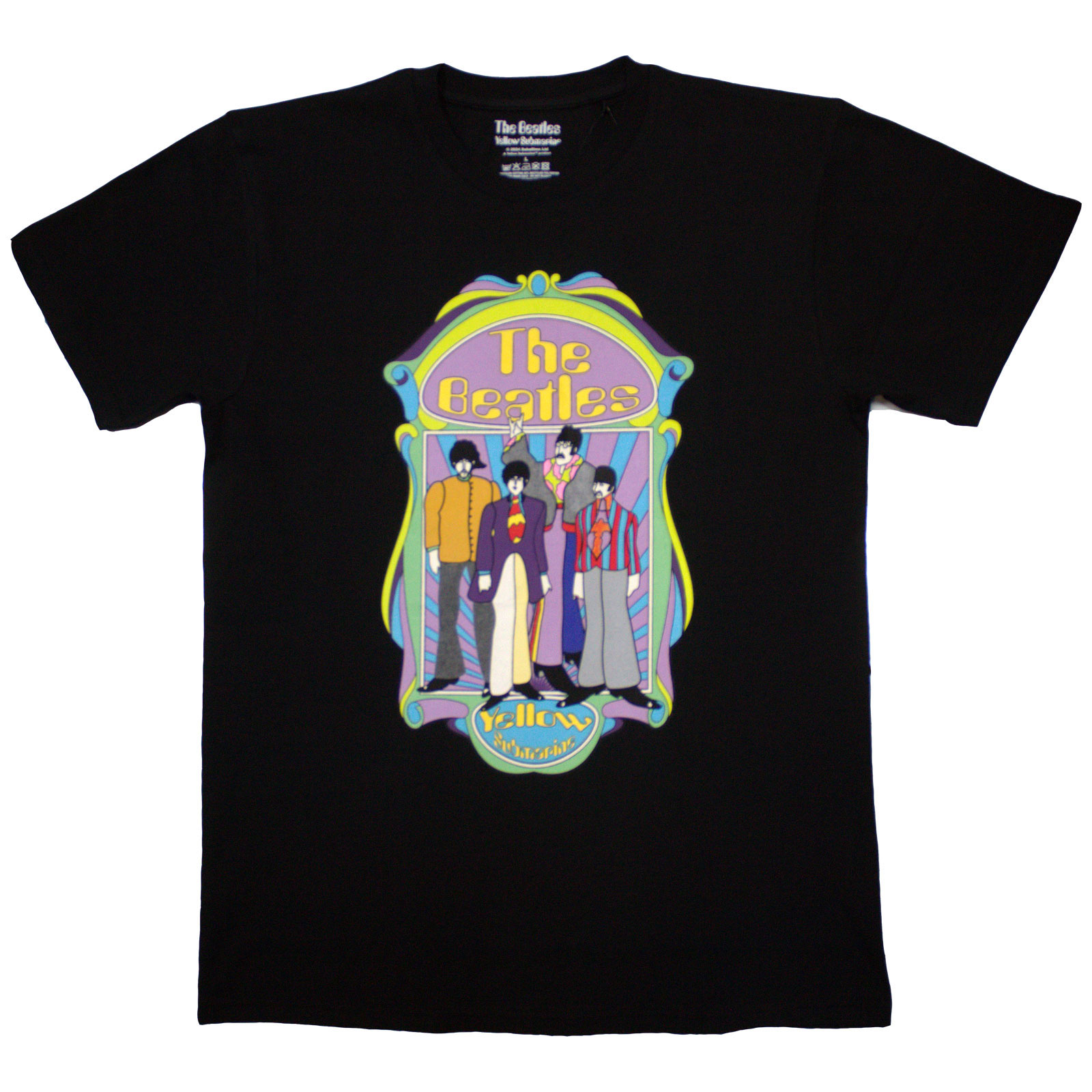 Tričko The Beatles - Yellow Submarine Sub Band Frame v2, Unisex,Čierna,M