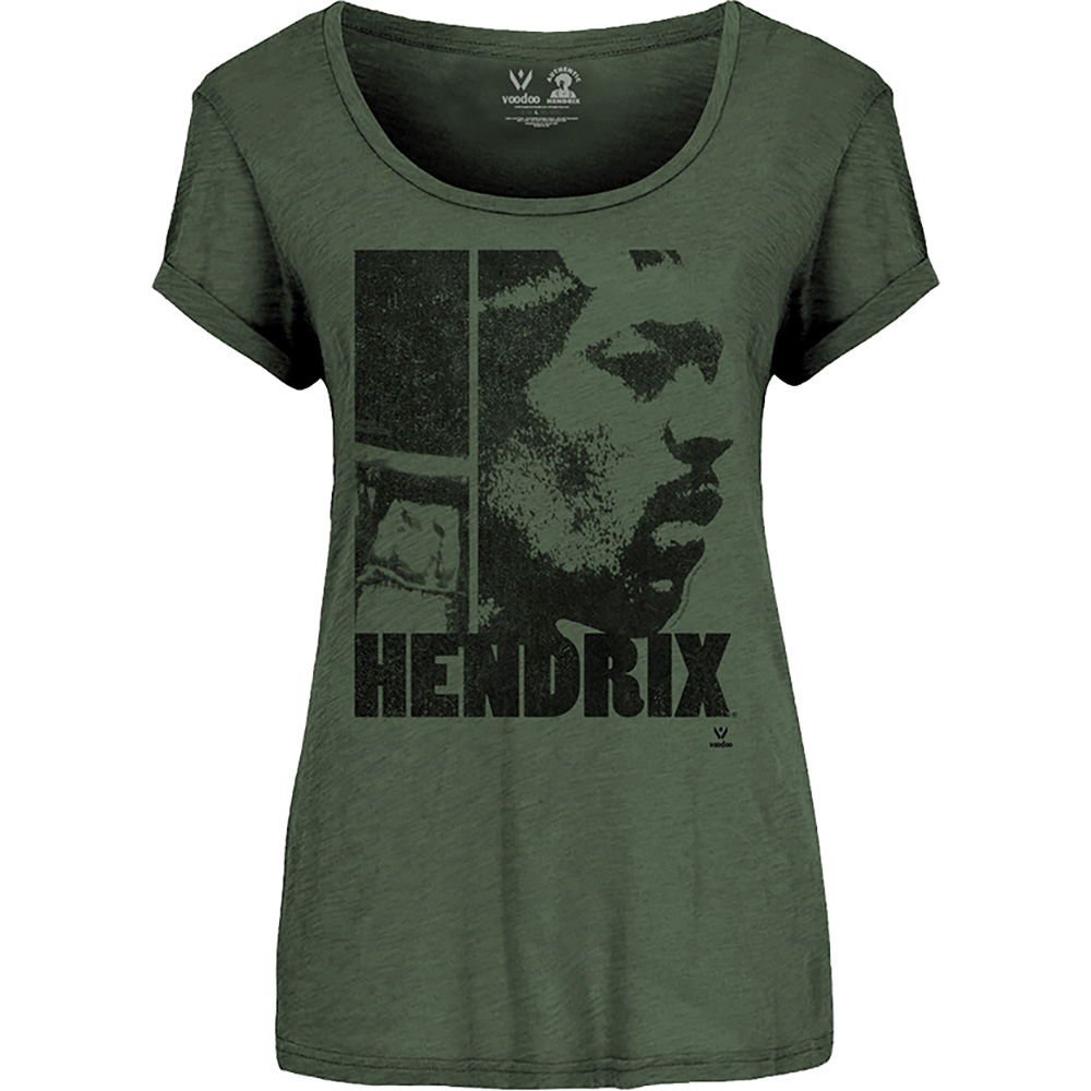 Tričko Jimi Hendrix - Let Me Live, Žena,Zelená,XL
