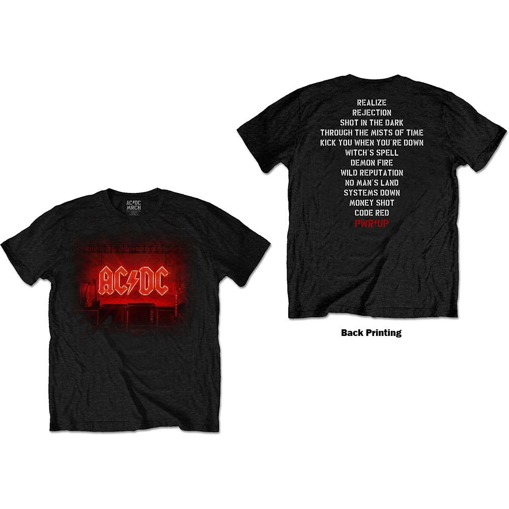 Tričko AC/DC - Dark Stage/Tracklist, Unisex,Čierna,S