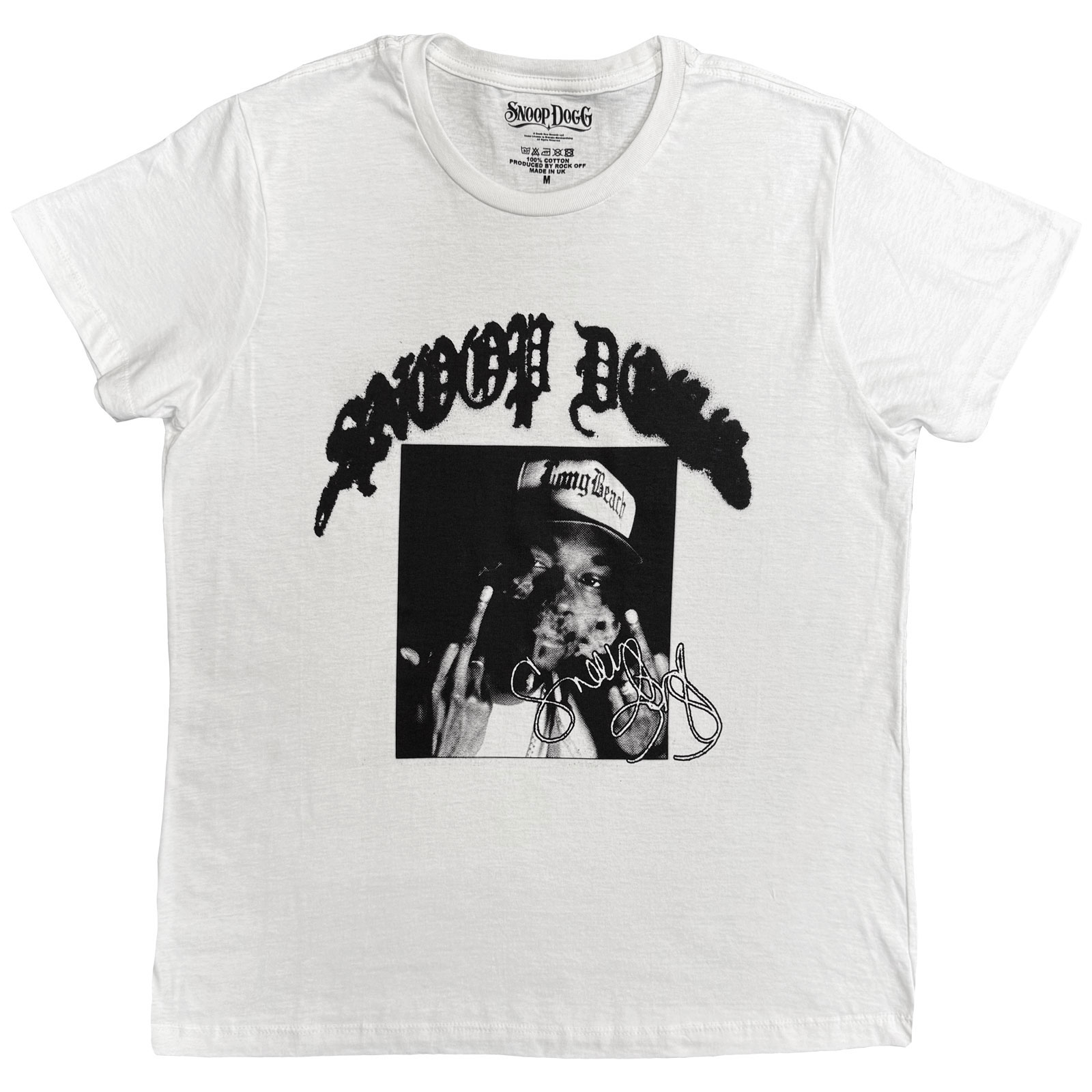 Tričko Snoop Dogg - Middle Finger, Unisex,Biela,XXL