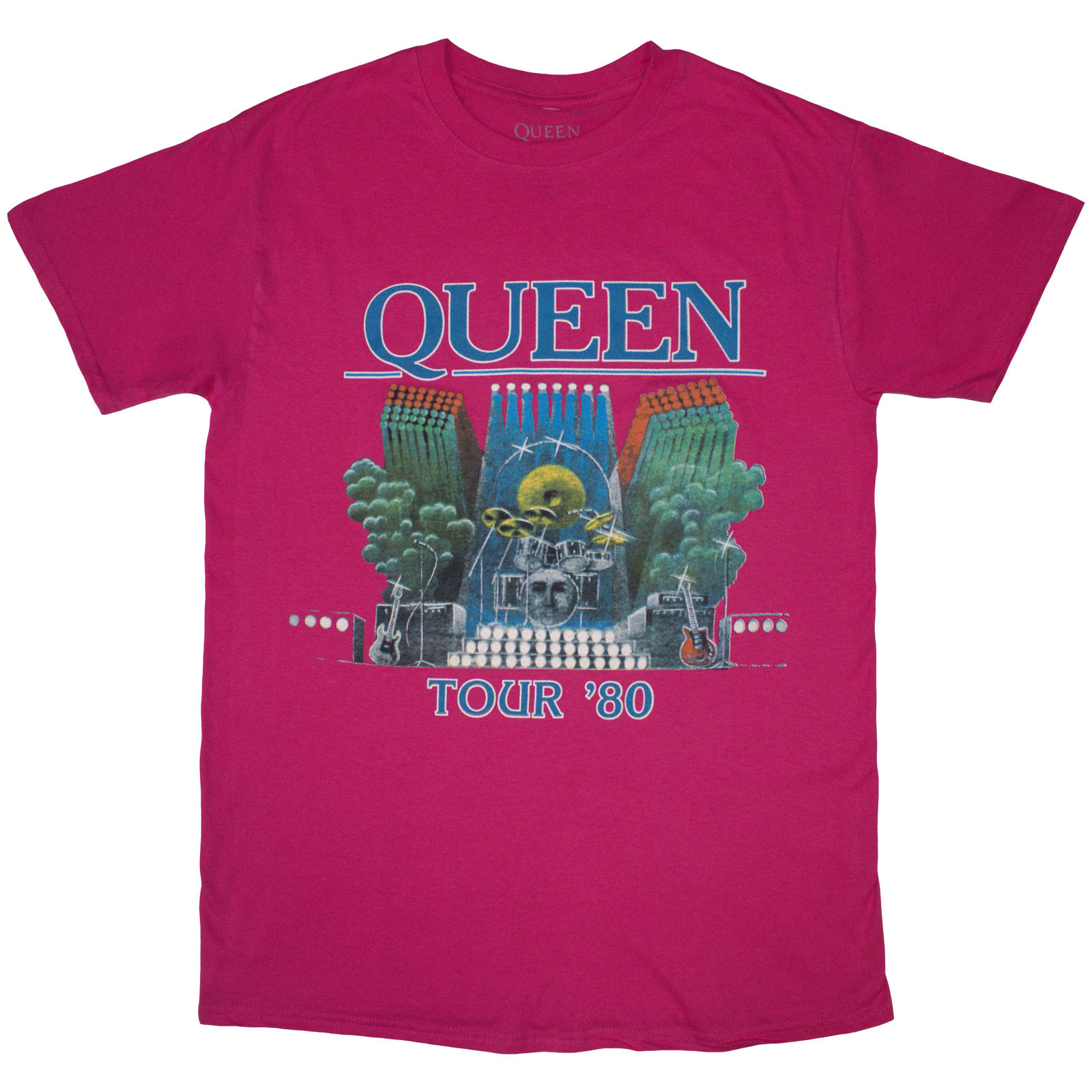 Tričko Queen - Tour '80, Unisex,Ružová,XXL