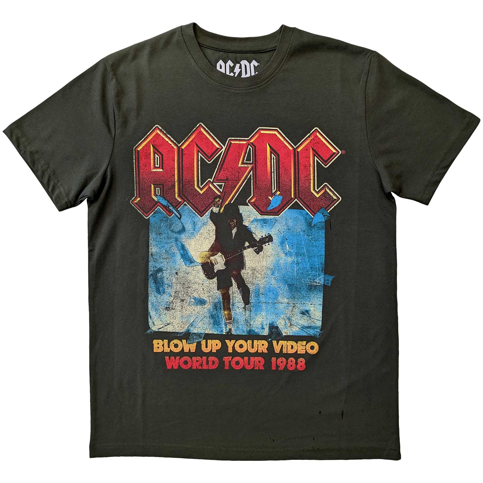 Tričko AC/DC - Blow Up Your Video, Unisex,Zelená,M