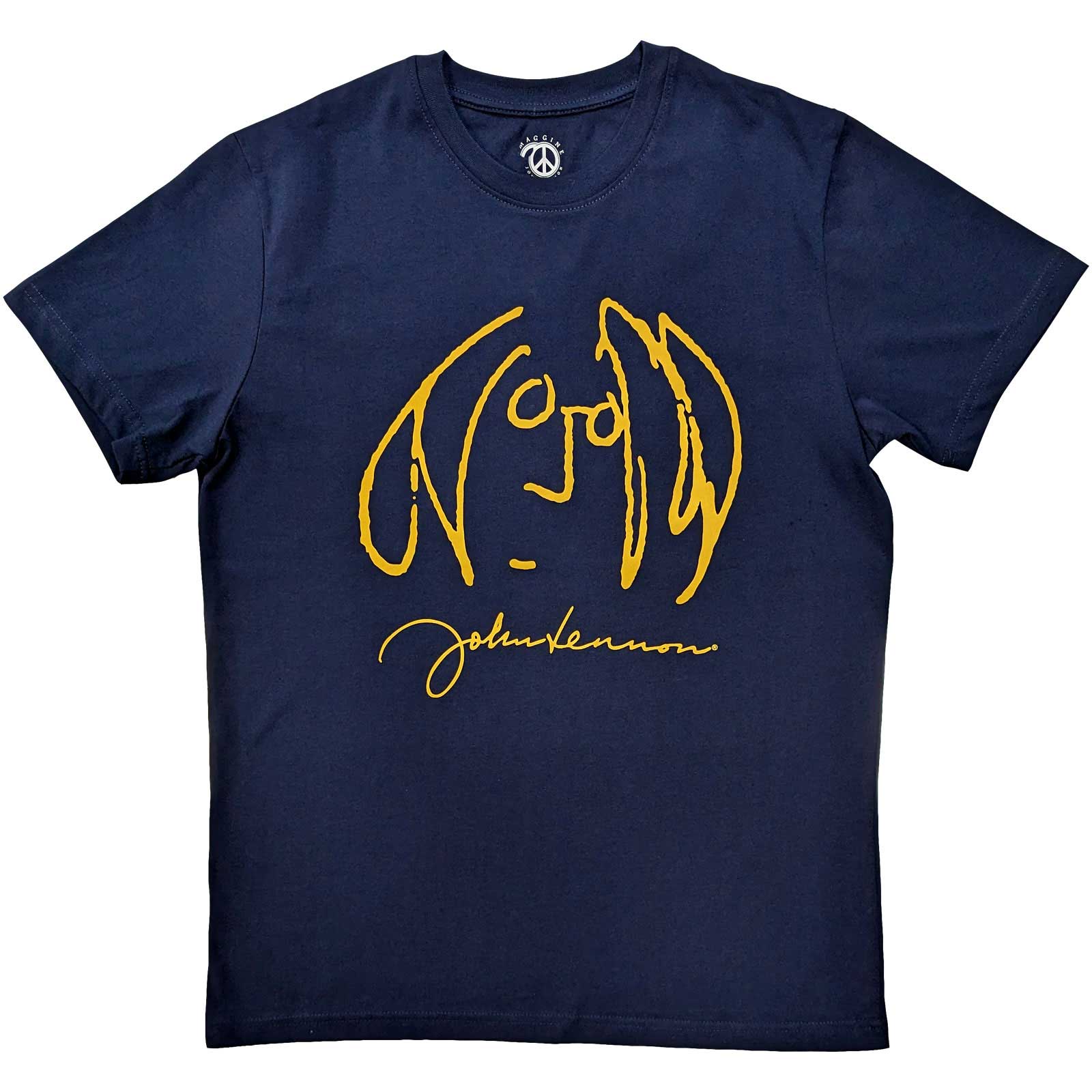 Tričko John Lennon - Self Portrait, Unisex,Modrá,XL
