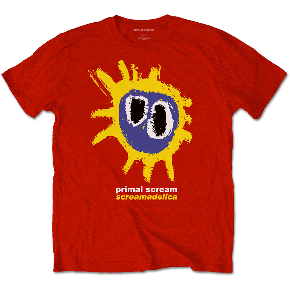 Tričko Primal Scream - Screamadelica, Unisex,Červená,XS