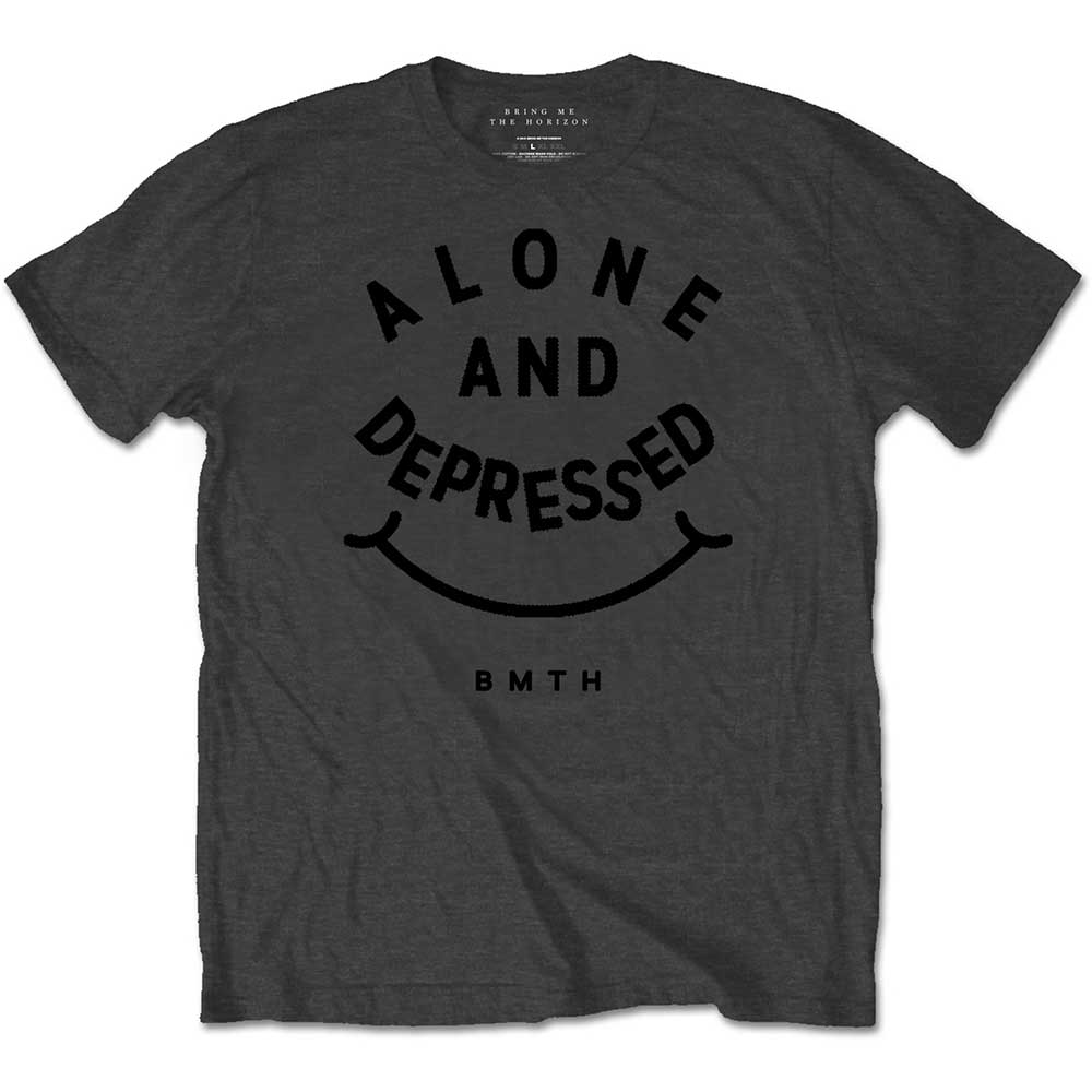 Tričko Bring me the horizon - Alone & Depressed, Unisex,Šedá,XL