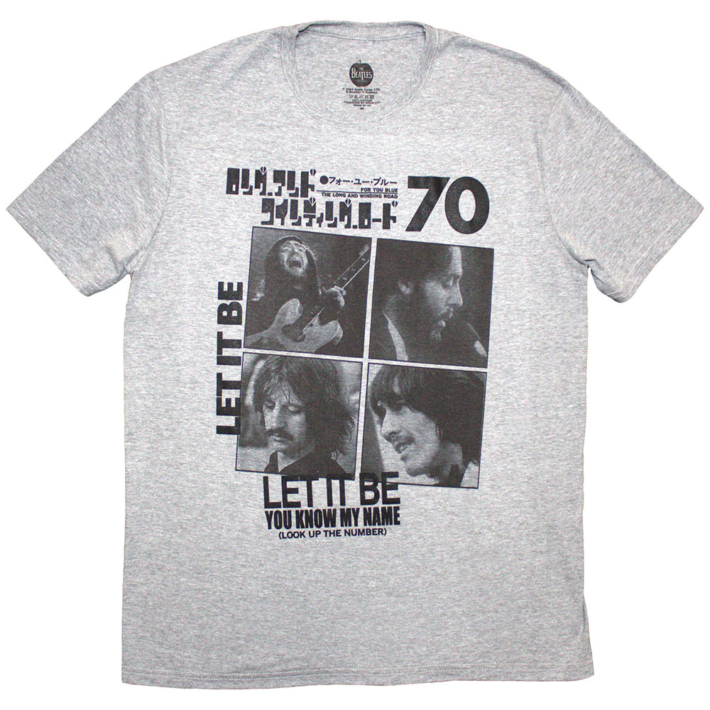 Tričko The Beatles - 1970, Unisex,Šedá,S