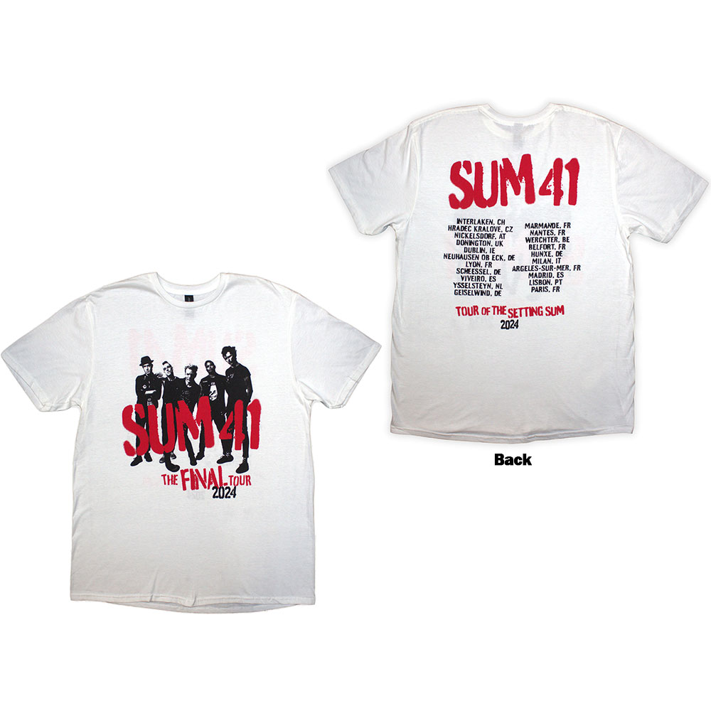 Tričko Sum 41 - Tour '24 Spray Paint, Unisex,Biela,XXL