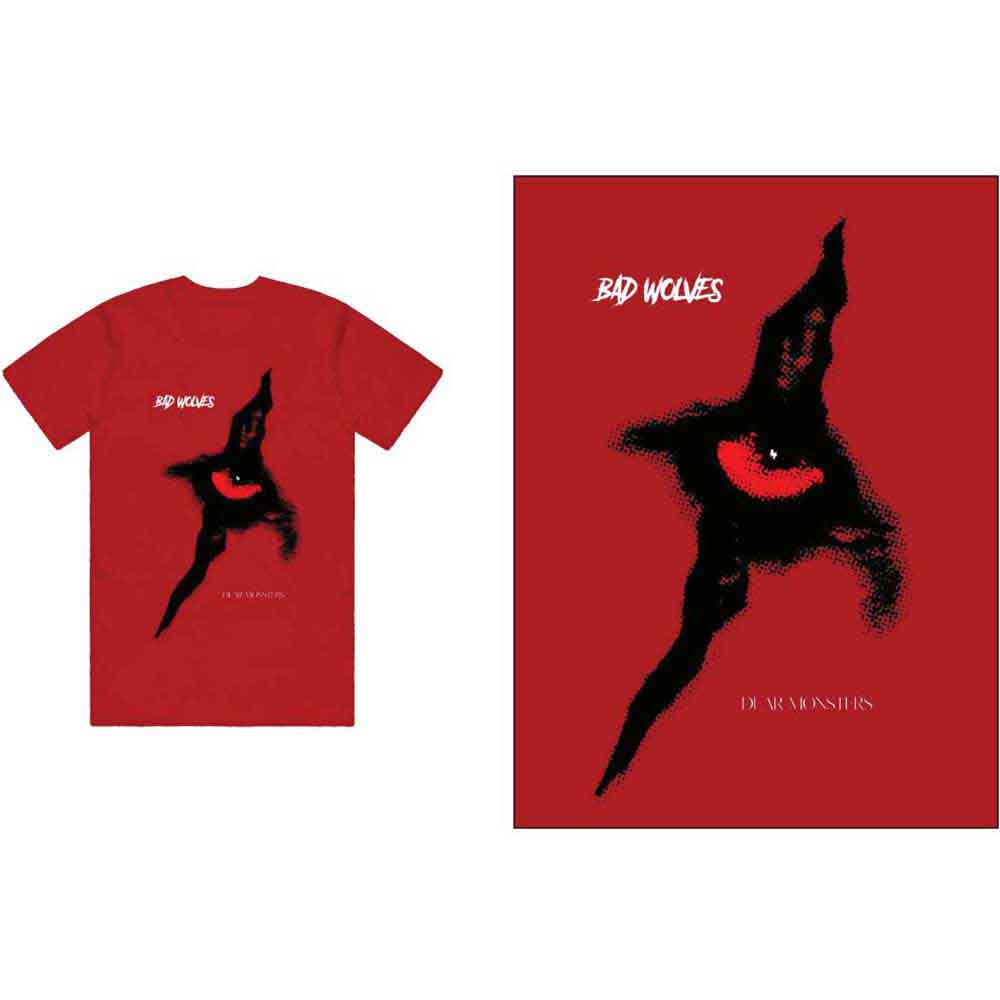 Tričko Bad Wolves - Dear Monsters Eye, Unisex,Červená,XXL