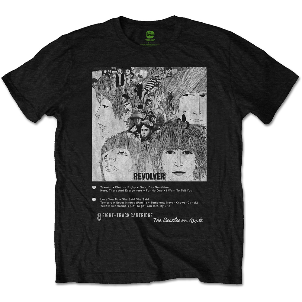 Tričko The Beatles - Revolver 8 Track, Unisex,Čierna,XXL