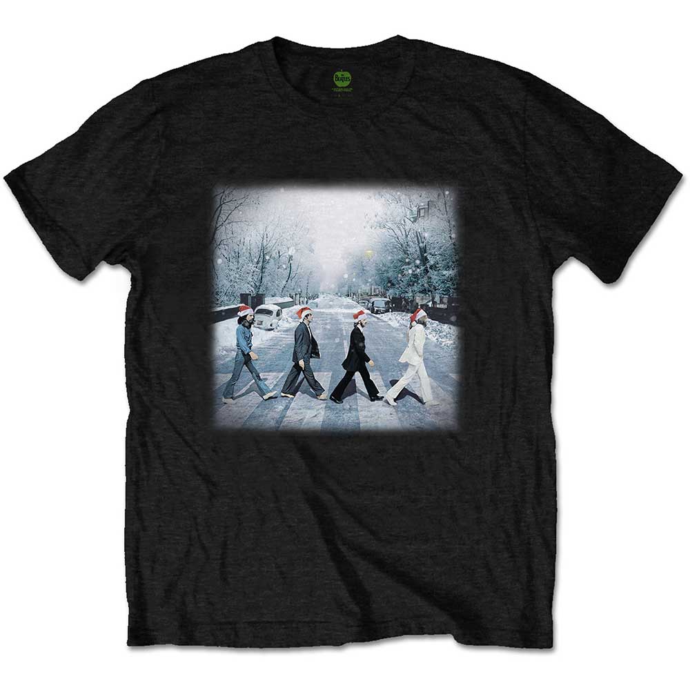 Tričko The Beatles - Abbey Christmas, Unisex,Čierna,XXL
