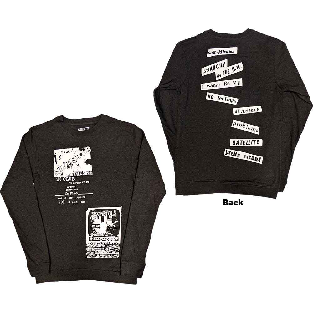 Tričko s dlhým rukávom Sex Pistols - 100 Club, Unisex,Šedá,XXL