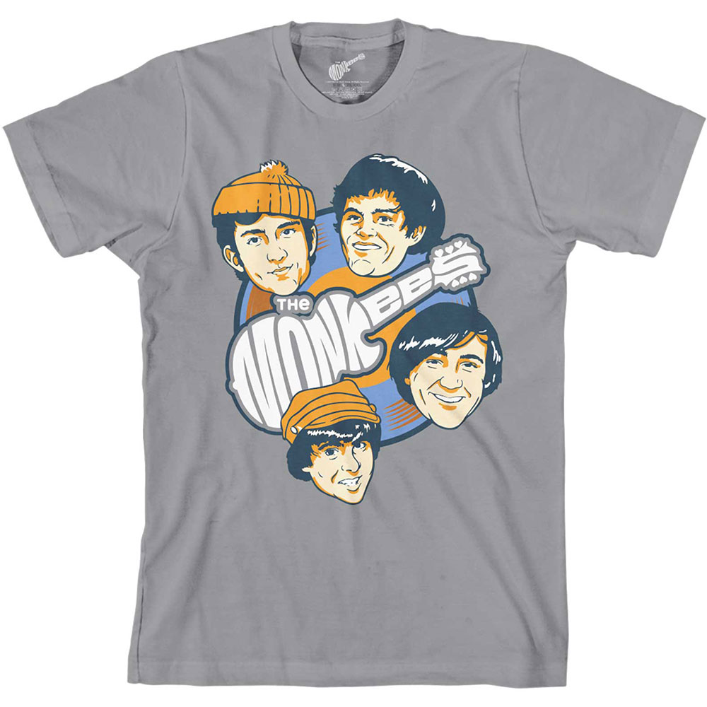 Tričko The Monkees - Vinyl Heads, Unisex,Šedá,L