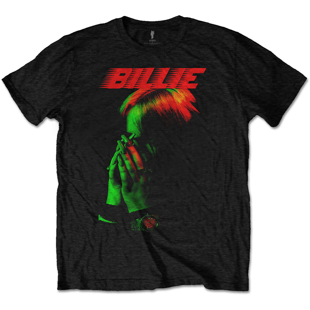 Tričko Billie Eilish - Hands Face, Unisex,Čierna,M