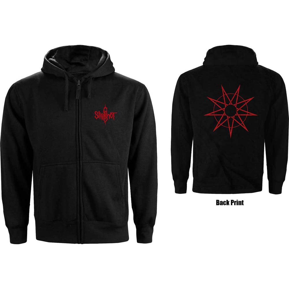 Mikina na zips Slipknot - 9 Point Star, Unisex,Čierna,4XL