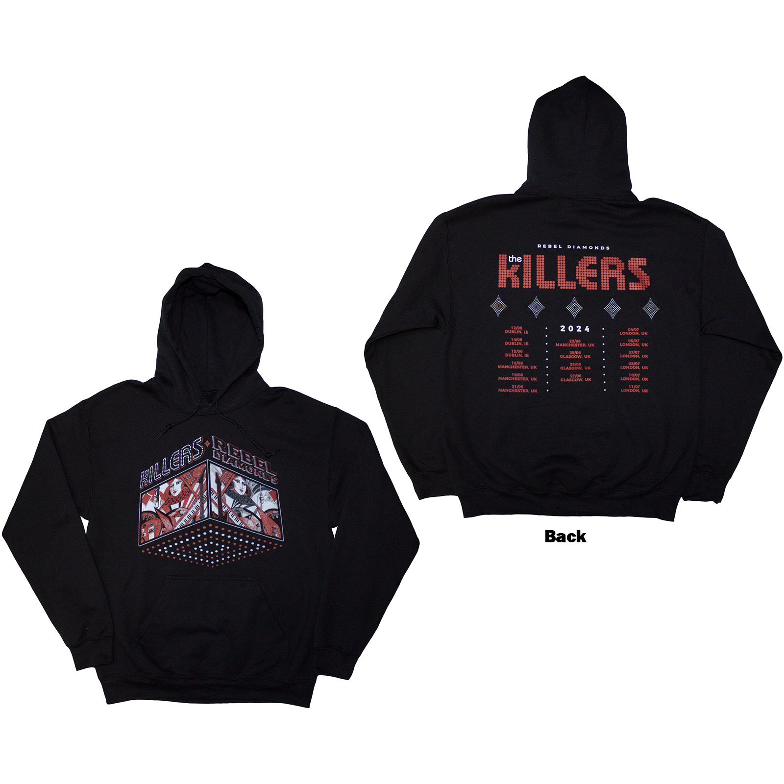 Mikina The Killers - Tour '24 Rebel Diamonds, Unisex,Čierna,XXL
