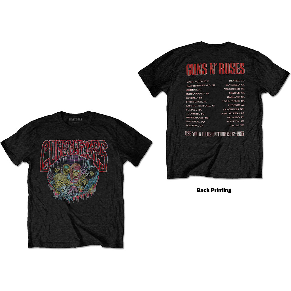 Tričko Guns N’ Roses - Illusion Tour, Unisex,Čierna,XL