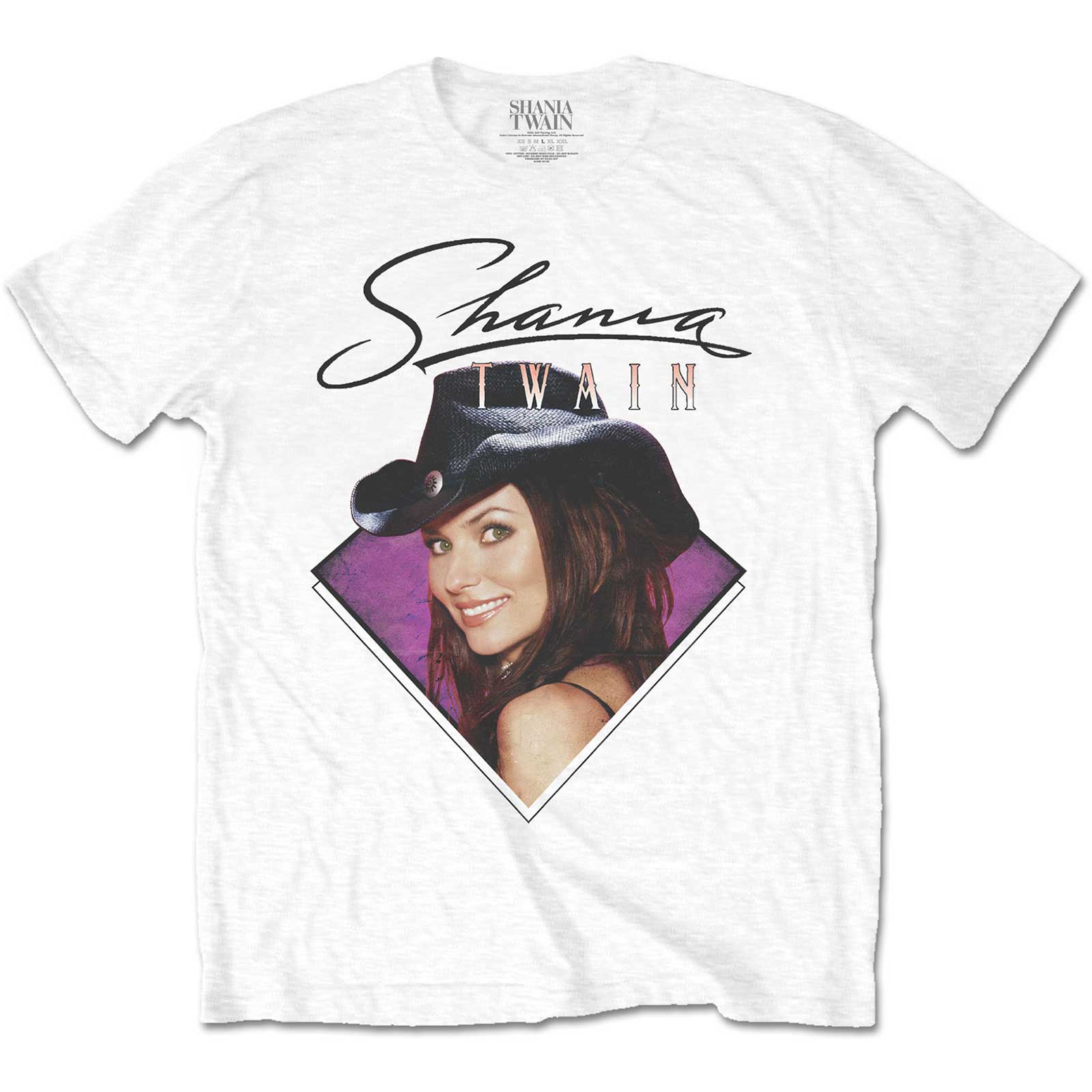 Tričko Shania Twain - Purple Photo, Unisex,Biela,XXL