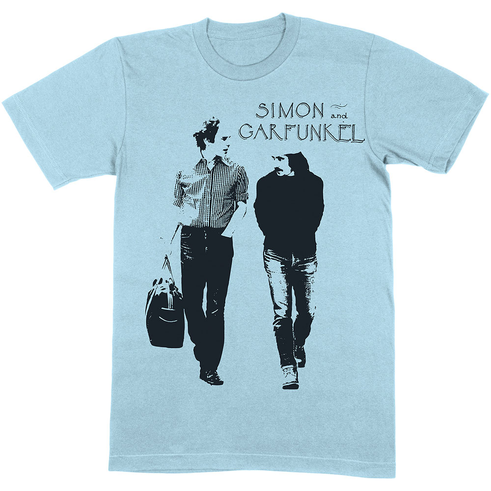 Tričko Simon & Garfunkel - Walking, Unisex,Modrá,XXL