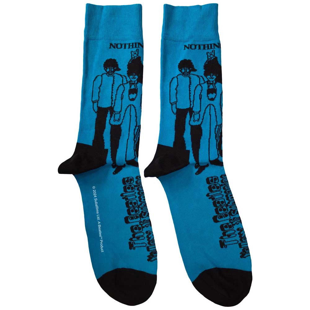 Ponožky The Beatles - Sub & Band Outlines, Unisex,Modrá,UK 7 - 11