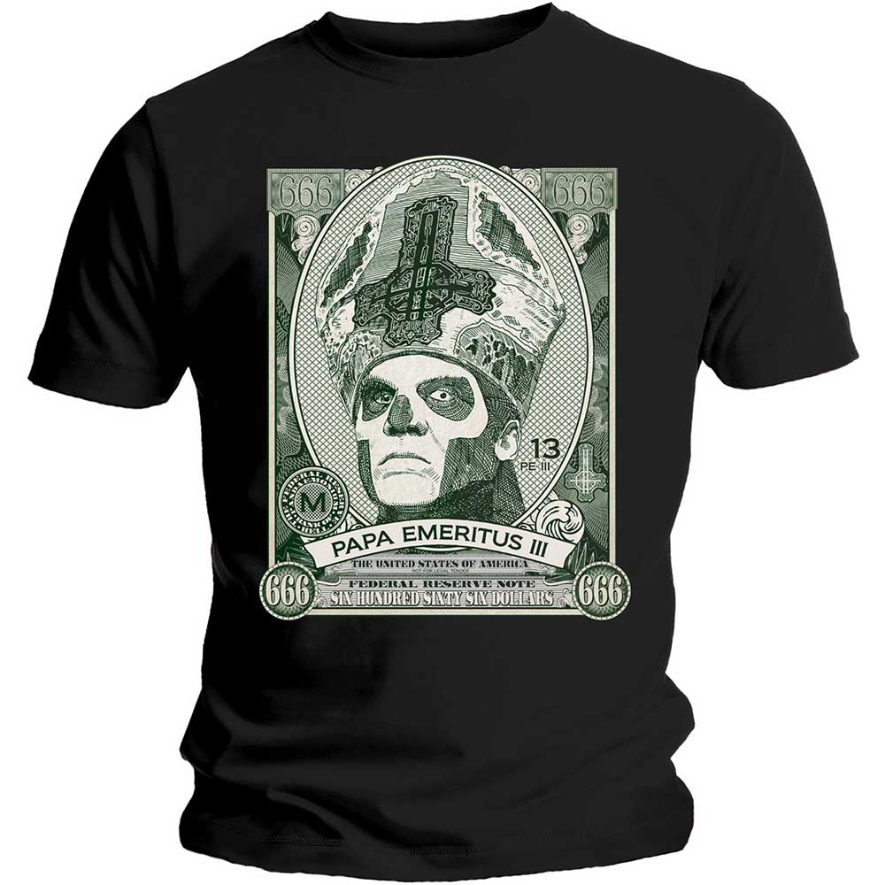 Tričko Ghost - Papa Cash, Unisex,Čierna,XXL