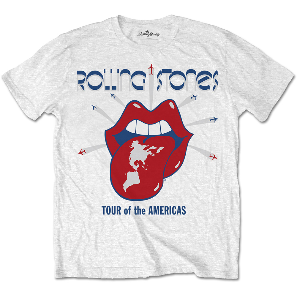Tričko The Rolling Stones - Tour of the Americas, Unisex,Biela,M