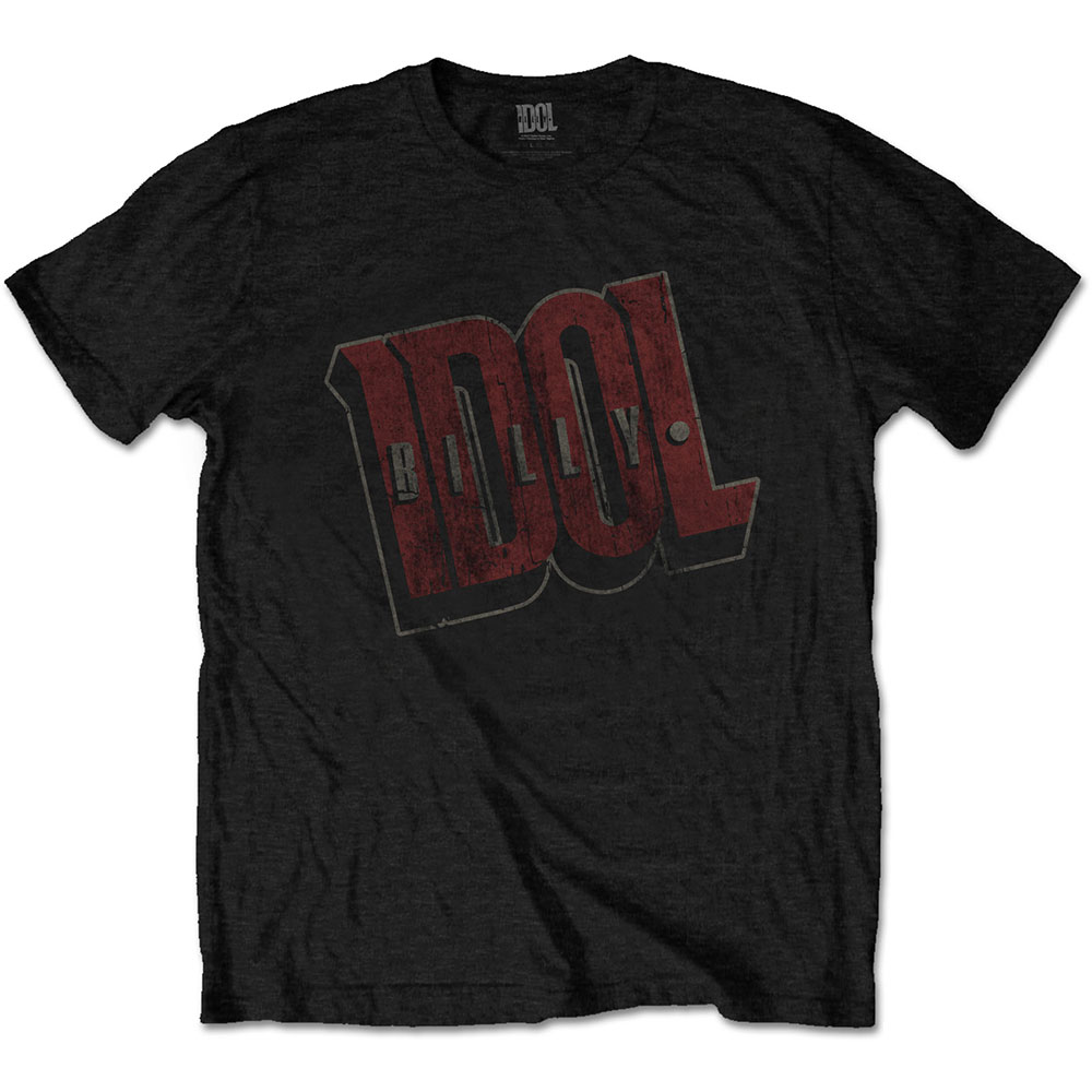 Tričko Billy Idol - Vintage Logo, Unisex,Čierna,S