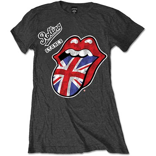 Tričko The Rolling Stones - Vintage British Tongue, Žena,Šedá,XL