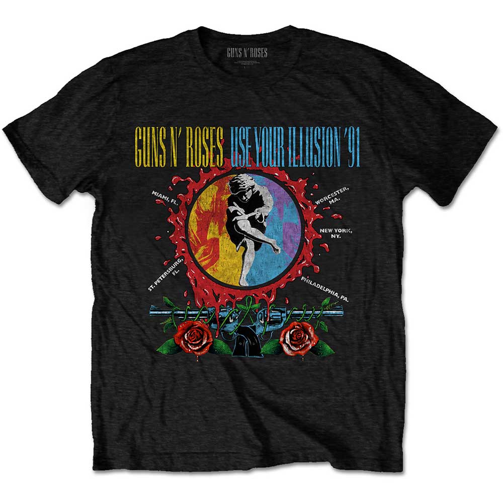 Tričko Guns N’ Roses - Use Your Illusion Circle Splat, Unisex,Čierna,XXL