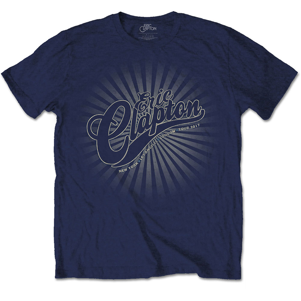 Tričko Eric Clapton - Logo Rays, Unisex,Modrá,XXL