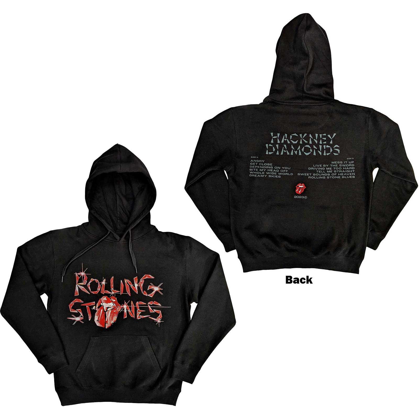 Mikina The Rolling Stones - Hackney Diamonds Glass Logo, Unisex,Čierna,XXL