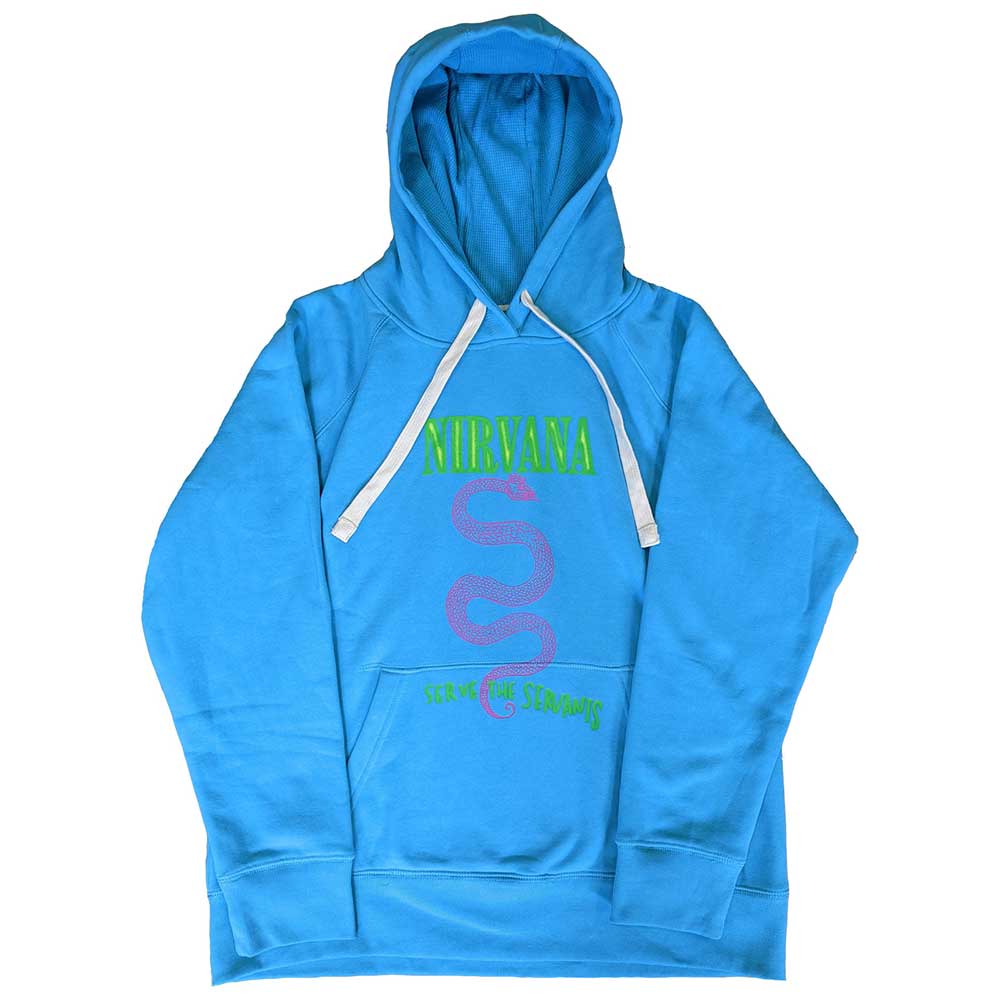 Mikina Nirvana - Serve The Servants Neon, Unisex,Modrá,XL