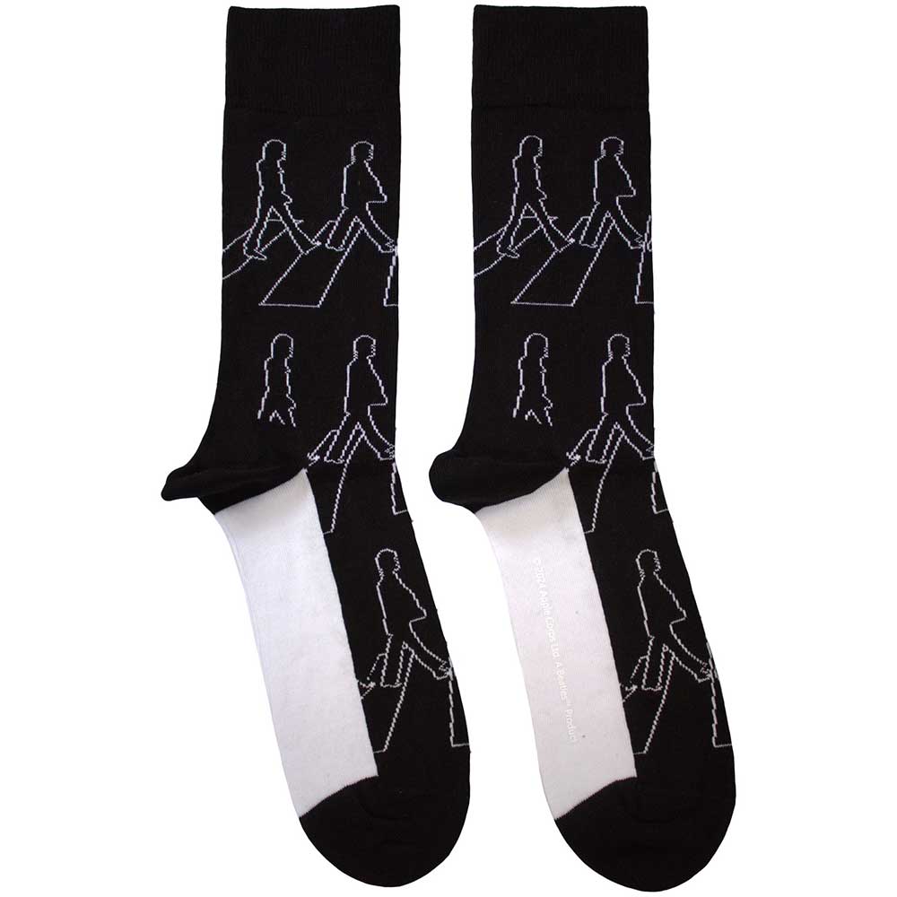 Ponožky The Beatles - Abbey Road Outlines, Unisex,Čierna,UK 7 - 11