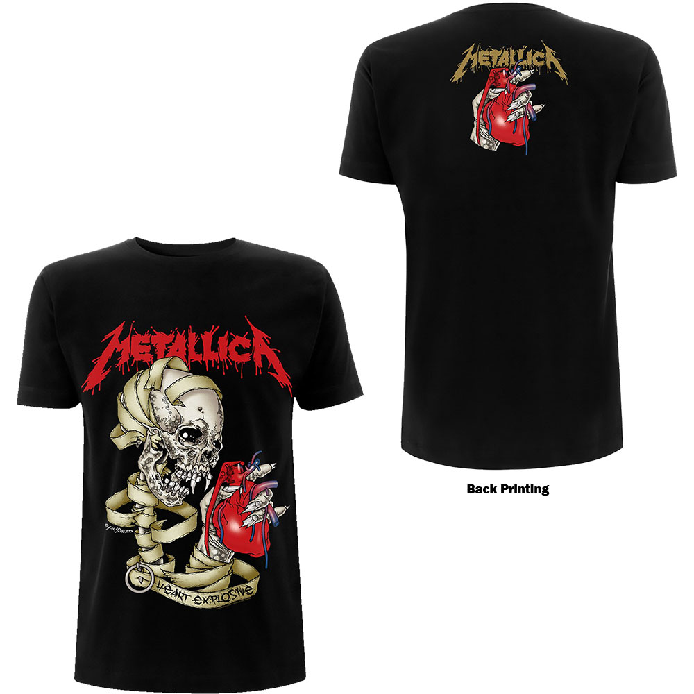 Tričko Metallica - Heart Explosive, Unisex,Čierna,XL