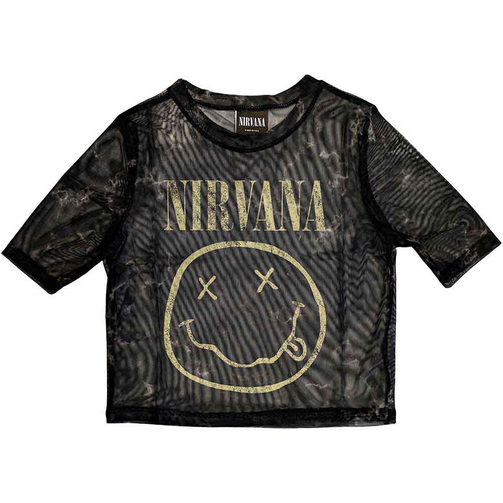 Tielko Nirvana - Yellow Happy Face, Žena,Čierna,XL
