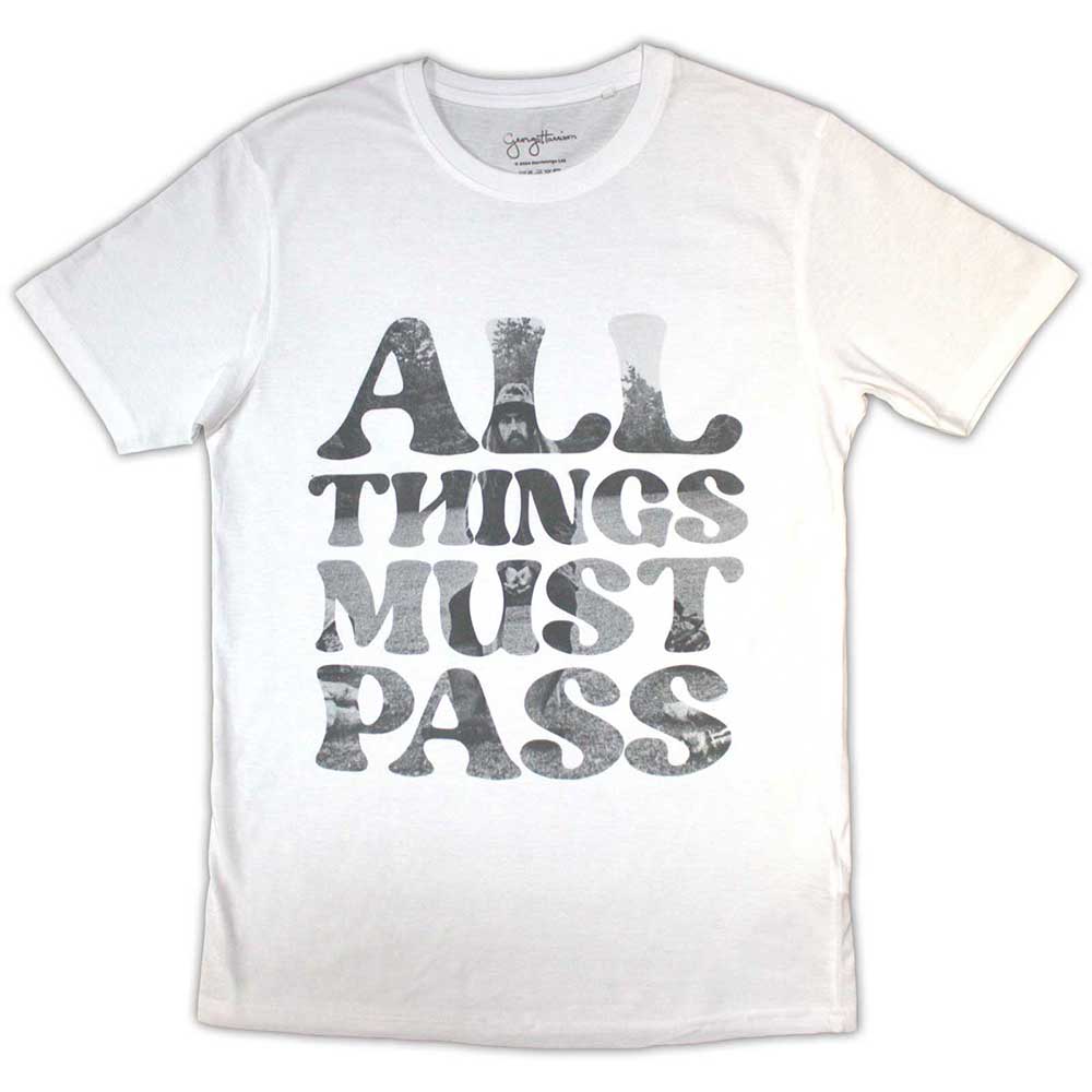 Tričko George Harrison - All Things Must Pass Text Infill, Unisex,Biela,XXL