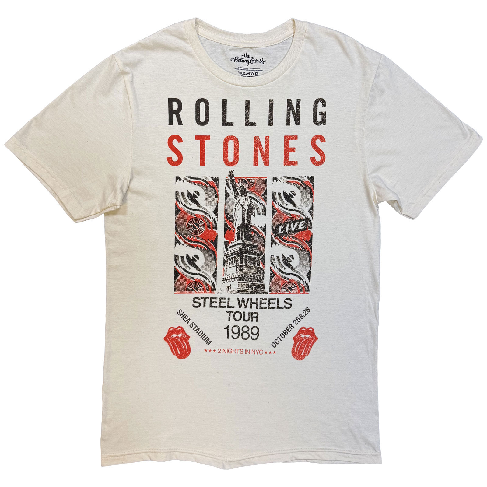 Tričko The Rolling Stones - Steel Wheels Tour 1989, Unisex,Natural,XXL