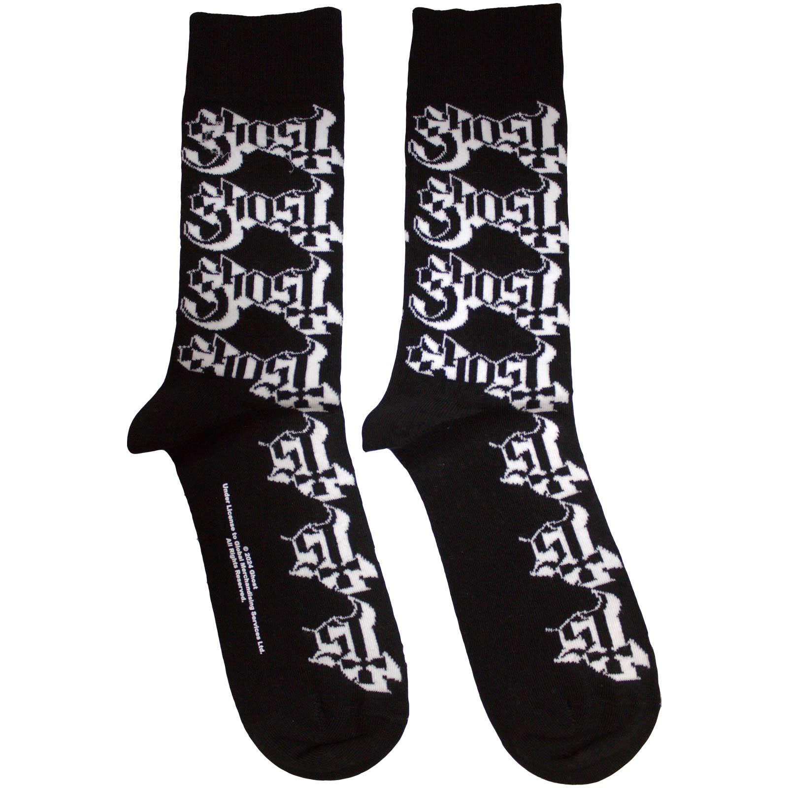 Ponožky Ghost - Logo Pattern, Unisex,Čierna,UK 7 - 11