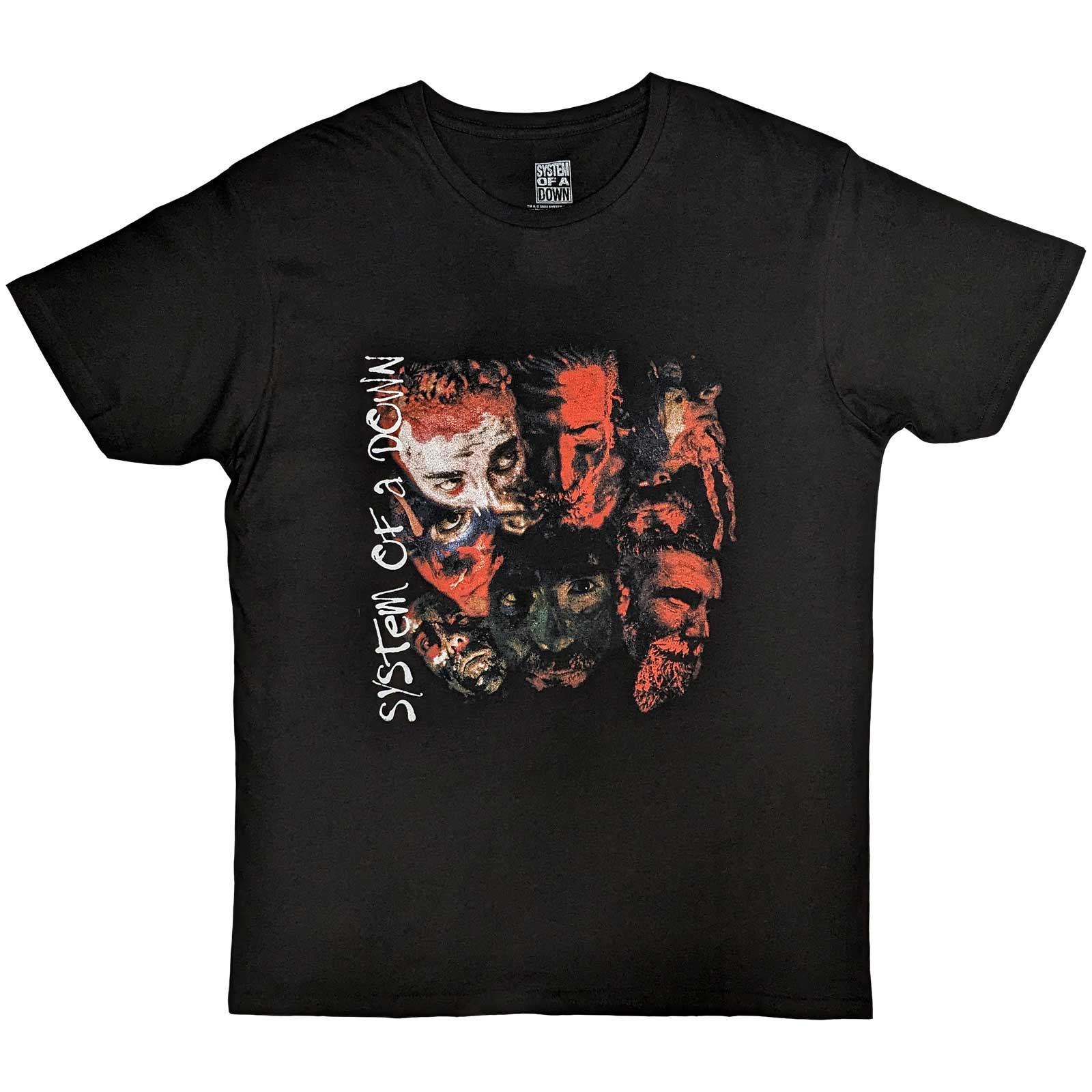 Tričko System of a Down - Painted Faces, Unisex,Čierna,XXL