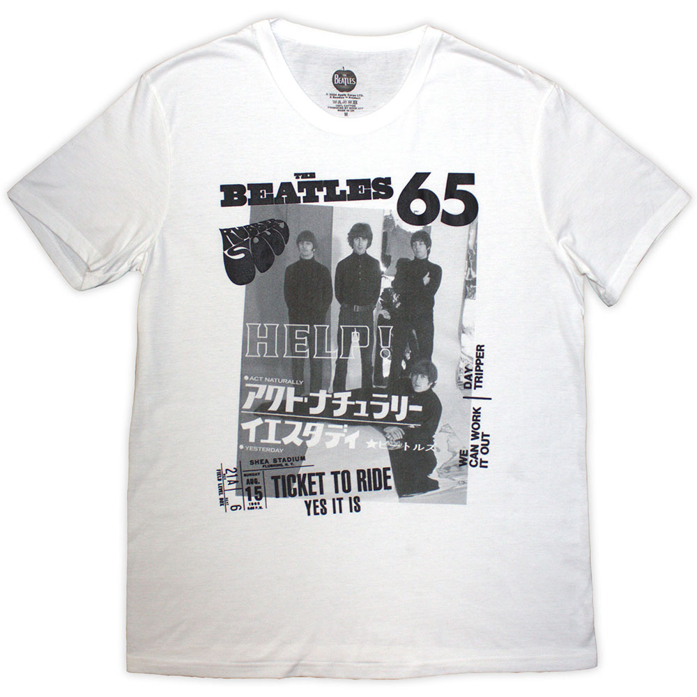 Tričko The Beatles - 1965, Unisex,Biela,XXL