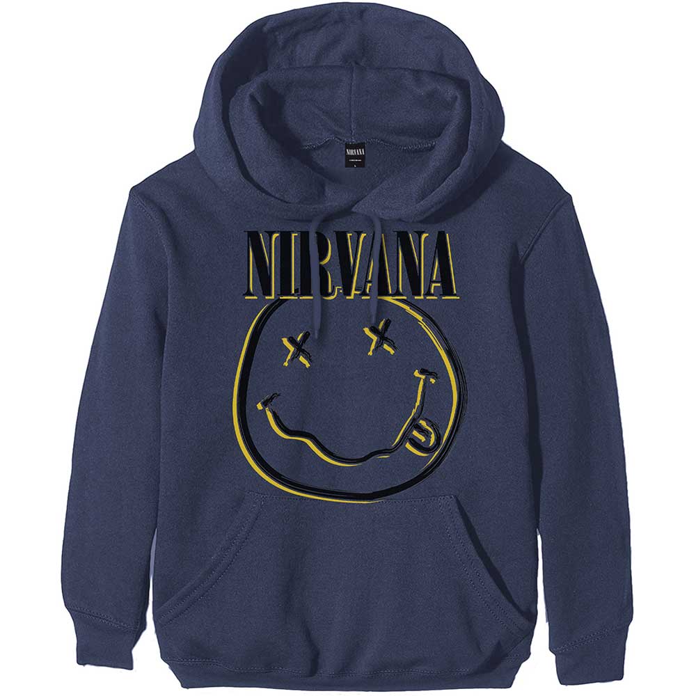 Mikina Nirvana - Inverse Smiley, Unisex,Modrá,XXL