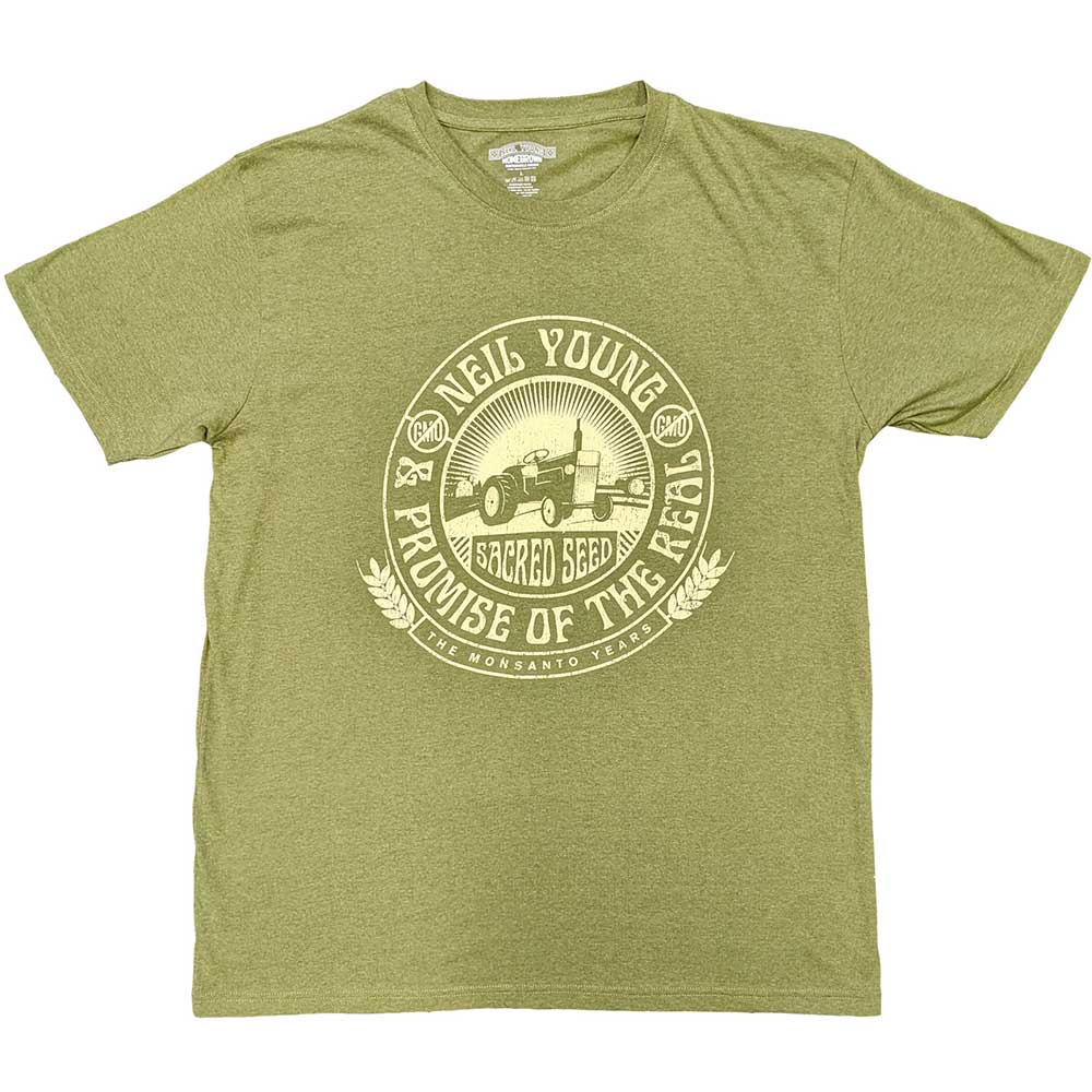 Tričko Neil Young - Tractor Seal, Unisex,Zelená,S