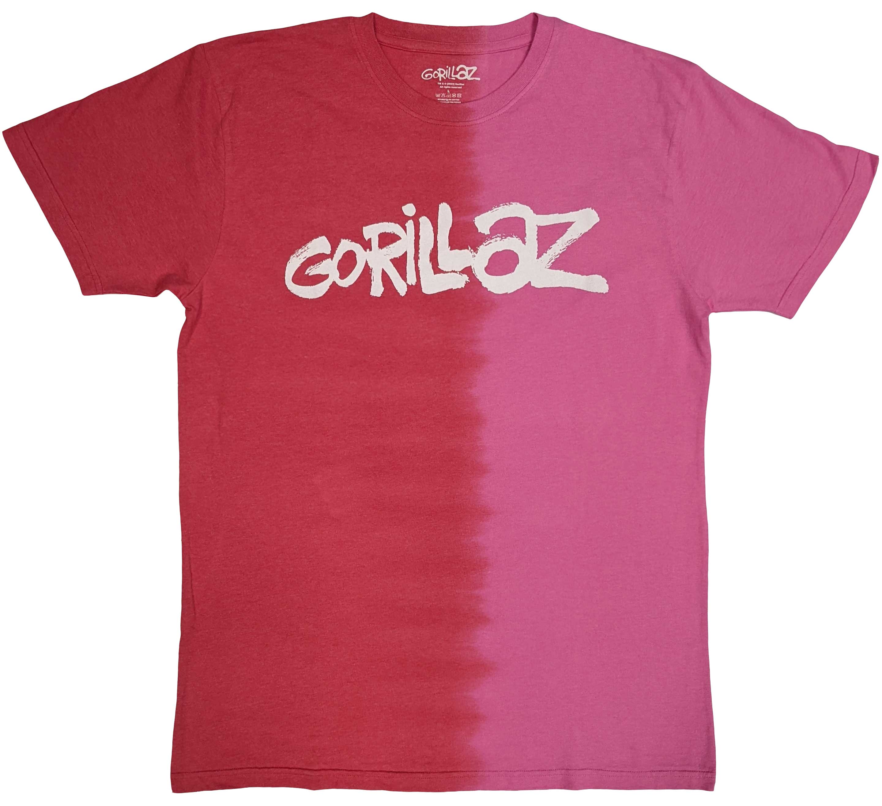 Tričko Gorillaz - Two-Tone Brush Logo, Unisex,Červená,XXL