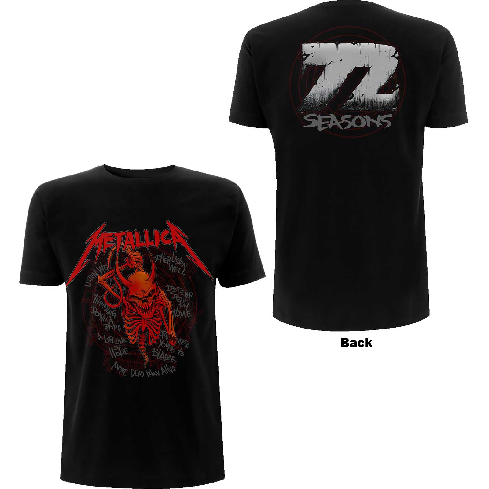 Tričko Metallica - Skull Screaming Red 72 Seasons, Unisex,Čierna,XXL