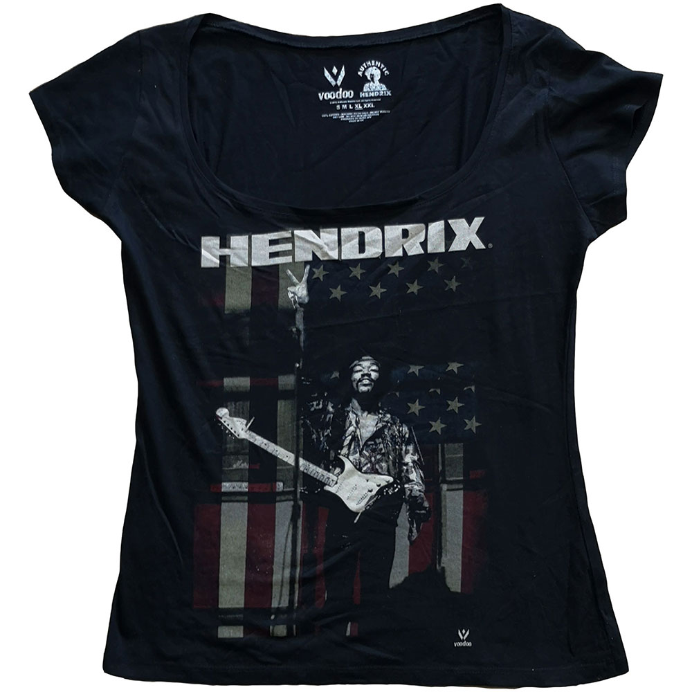 Tričko Jimi Hendrix - Peace Flag, Žena,Čierna,XXL